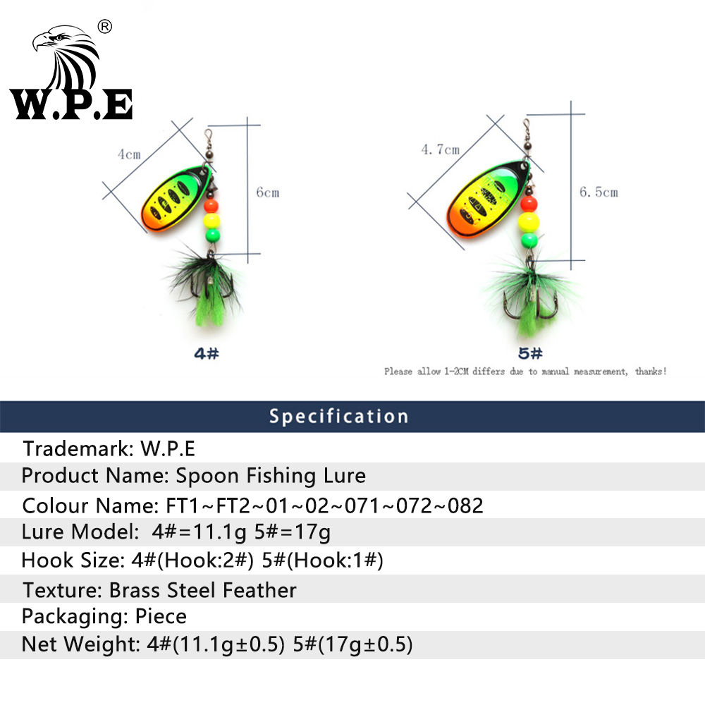 W.P.E Brand NEW Spoon Lure 1pc - Fishing Equipment Brands recension och pris