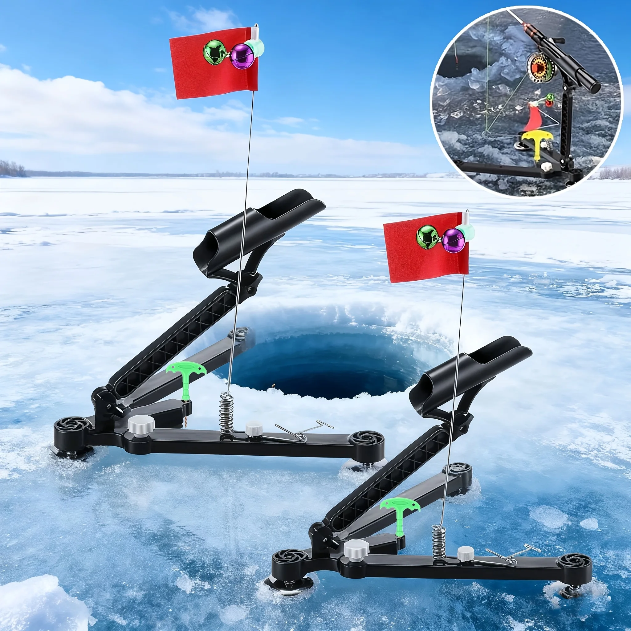 1set Ice Fishing Rod Holder -  - Ice Fishing Tip Up recension och pris